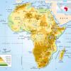 Mapa físico y geográfico de África