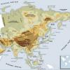 Mapa físico y geográfico de Asia